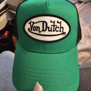 Von Dutch Green and Black Cap